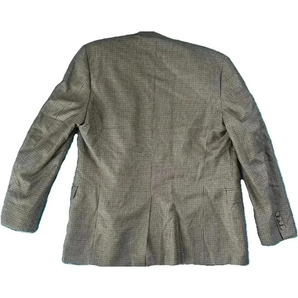 Ralph Lauren Mens 41L Silk Wool Suit Jacket Dark Brown Houndstooth Jacquard - Picture 2 of 5